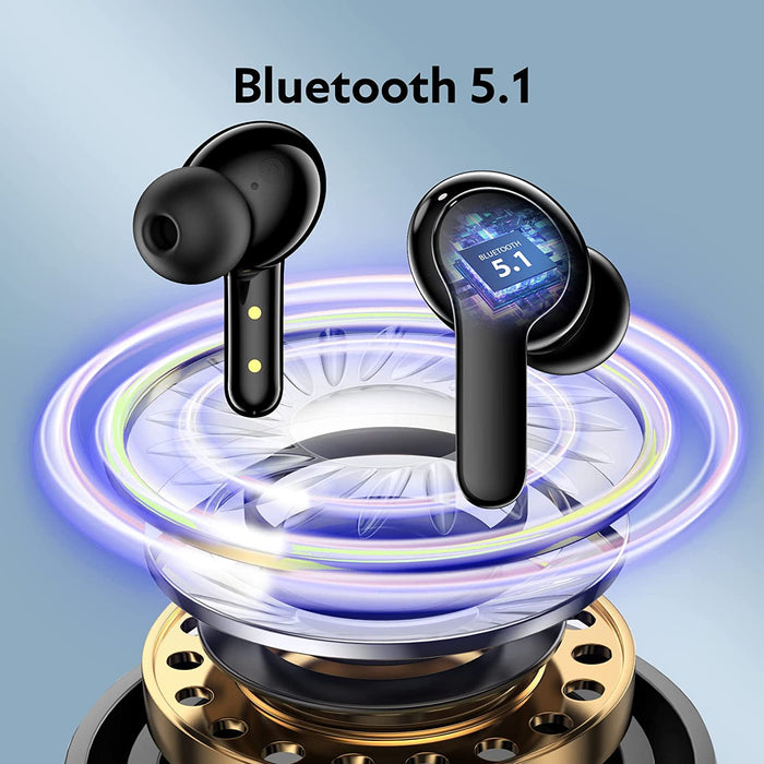 Écouteurs QCY T13 ANC avec suppression active du bruit Niveaux ANC réglables Mode de transparence et paramètres d'égalisation Bluetooth 5.3 IPX5 étanche - Noir