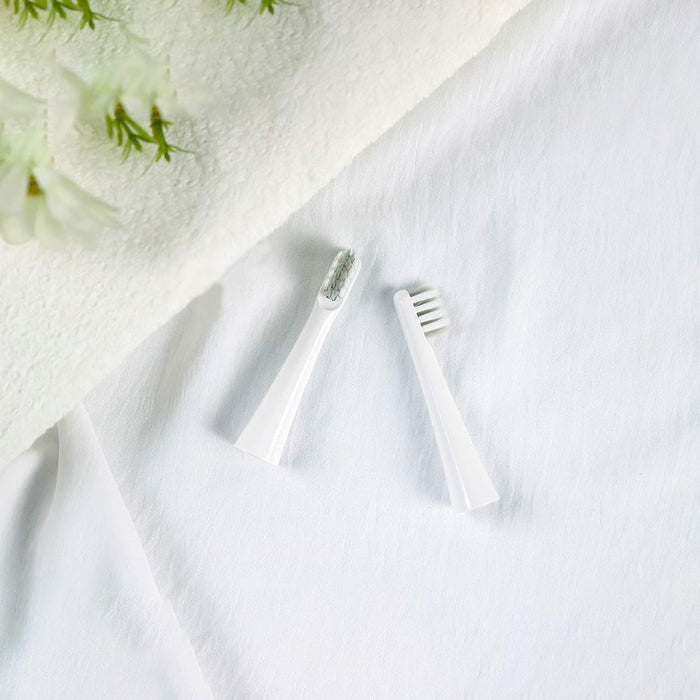 Bomidi TX5-2 Tête de brosse à dents électrique Brosse à dents souple (2 pièces de brosse à tête de rechange) Tête de brosse à poils souples longue durée Compatible avec la brosse à dents électrique TX5 - Blanc