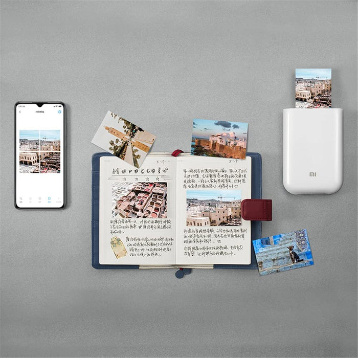 ورق طباعة الصور المحمول Xiaomi Mi مقاس 2x3 بوصة، 20 ورقة - أبيض