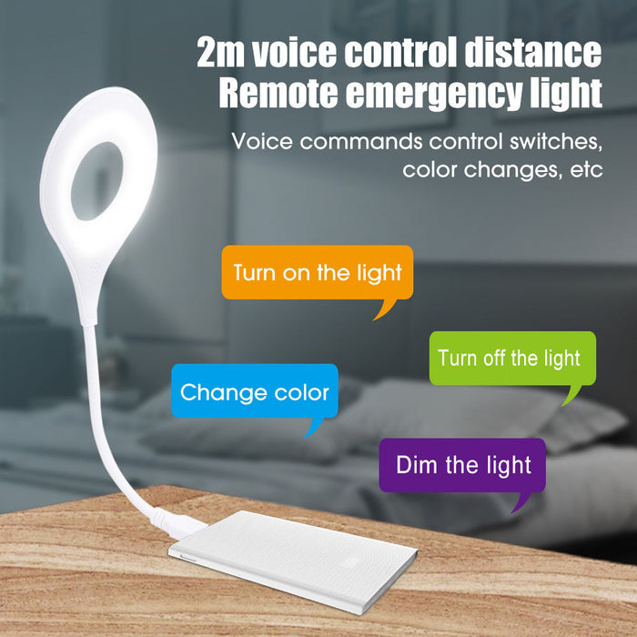 Zolele VL1 مصباح ليلي للتحكم الصوتي بمنفذ USB ذكي - أبيض
