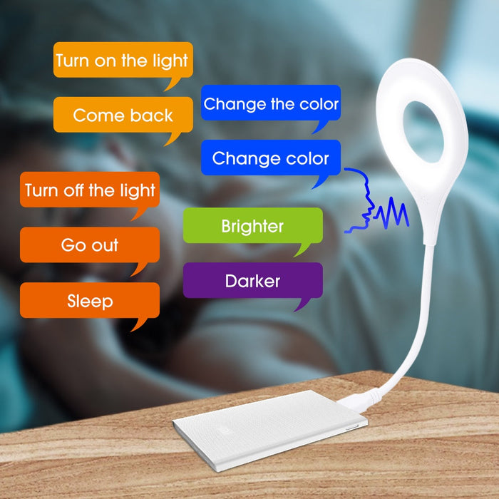 Lampe de nuit à commande vocale Zolele VL1 Lampe intelligente USB - Blanc
