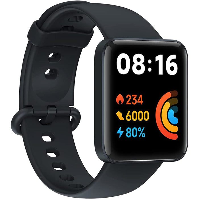 Montre intelligente Redmi Watch 2 Lite Écran tactile HD de 1,55 pouces Surveillance de la fréquence cardiaque et suivi de la condition physique Montre GPS résistante à l'eau 5 ATM - Noir