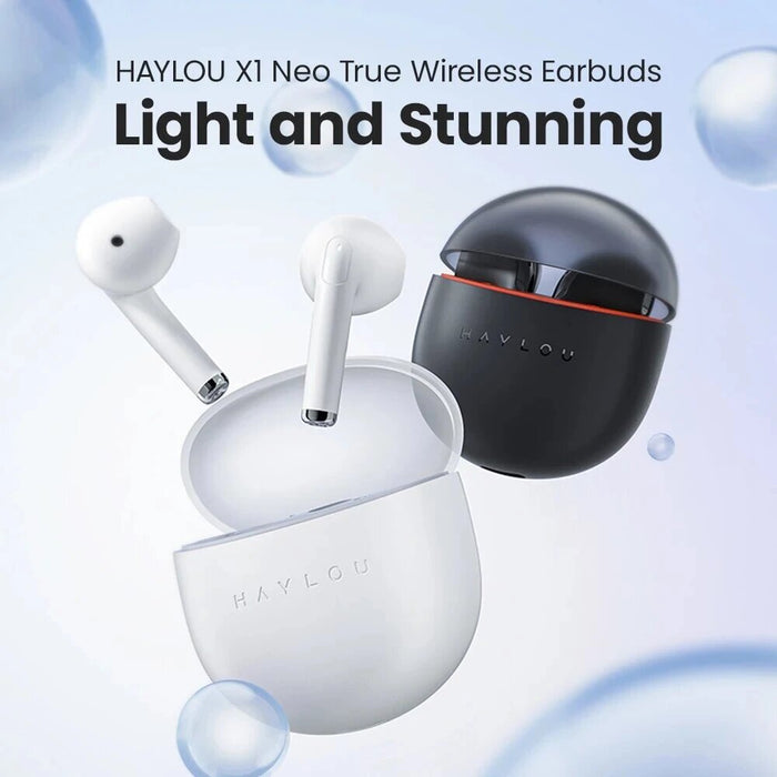 Écouteurs sans fil Haylou X1 NEO True - Bluetooth 5.0, antibruit, résistant à l'eau IPX5, autonomie de la batterie 15H - Noir