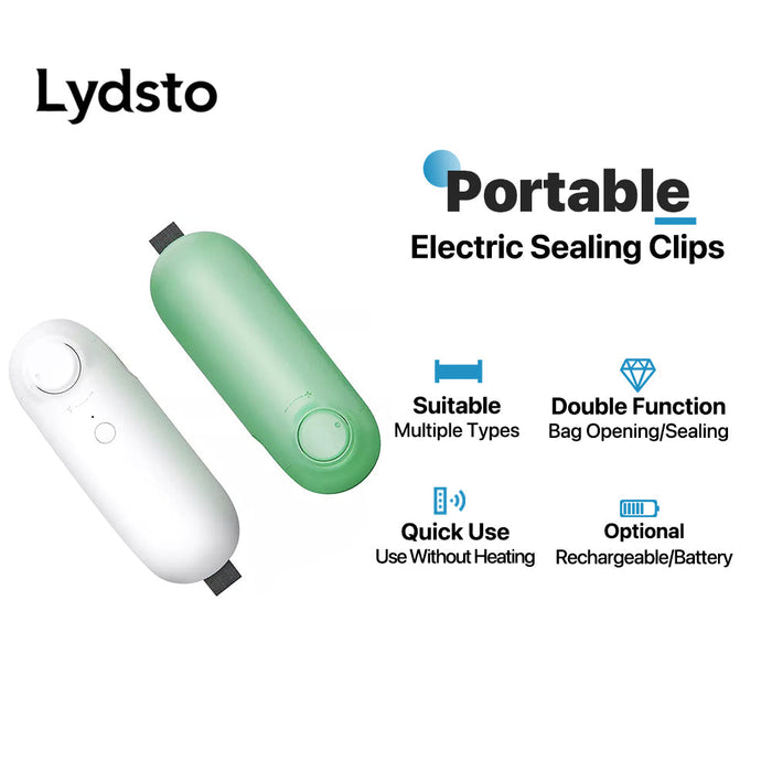 Lydsto Mini machine à sceller les aliments portable - Appareil de scellage des aliments portatif - Outil de presse adhésif léger - Chauffage rapide - Scelleuse et coupe multifonctionnelle - Batterie rechargeable de 1500 mAh - Blanc