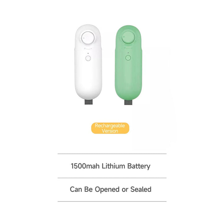 Lydsto 便携式迷你食品封口机 1500mAh 可充电电池 - 白色