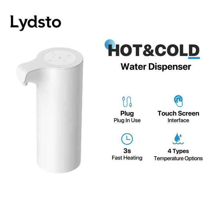 Lydsto Distributeur d'eau portable Distributeur de chauffe-eau instantané 4 niveaux de contrôle de la température Écran tactile numérique 3s Distributeur de chauffage rapide Bouilloire Compatible avec plusieurs barils d'eau 2100W - Blanc