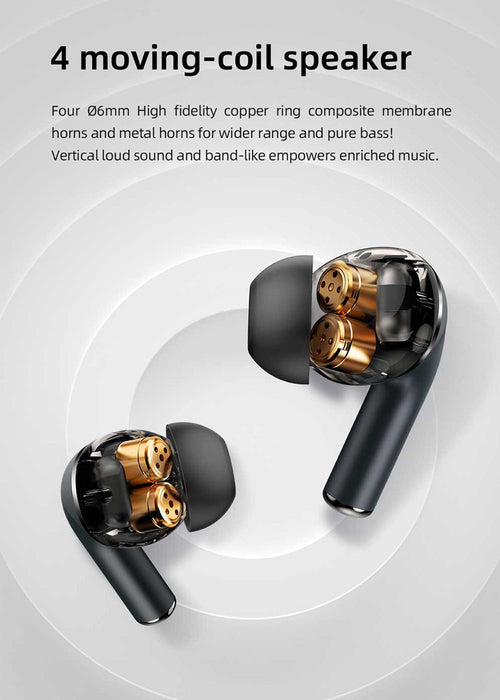 Mibro M1 True Wireless Earbuds Smart Touch Control Écouteur sans fil avec 4 haut-parleurs à bobine mobile Basses profondes Bluetooth 5.3 ENC Annulation du bruit d'appel 40h longue durée de vie de la batterie - Noir