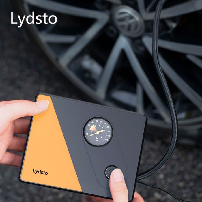Trésor gonflable de voiture Lydsto | Compresseur d'air léger portable pour pneus, balles plus compresseur d'air 12 V avec lumière LED &gt; manomètre numérique 80 psi - Noir