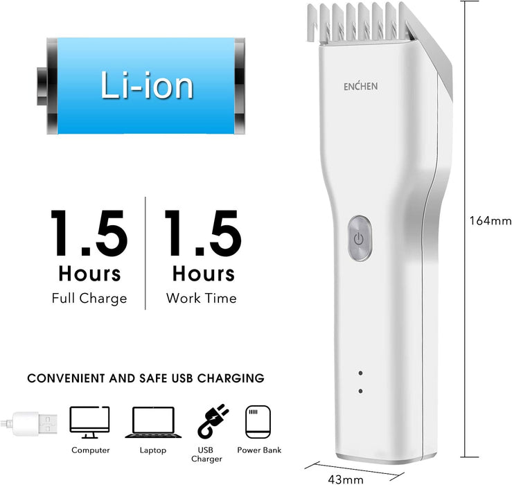Enchen Boost Wireless Electric Hair Clipper 1500mAh - White