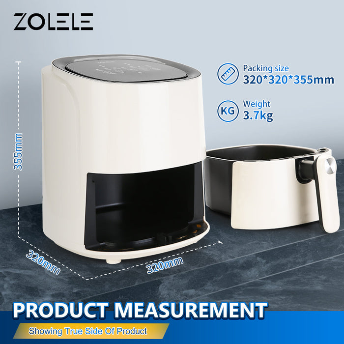 Zolele ZA001 电动空气炸锅 4.5L 容量 不粘 - 白色