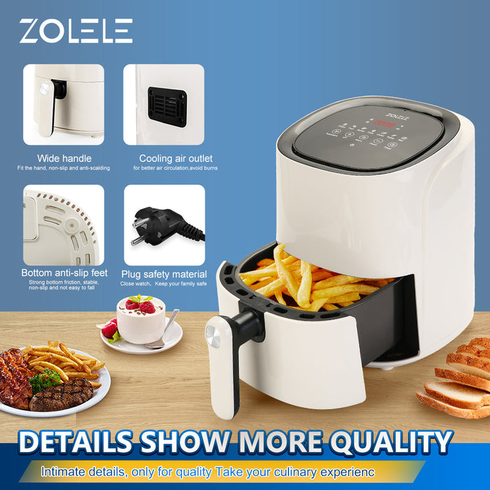 Zolele ZA001 مقلاة هوائية كهربائية سعة 4.5 لتر - أبيض