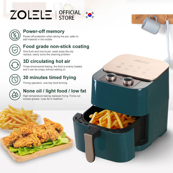 Zolele ZA002 Electric Electric Air Fryer 6.5L - Green