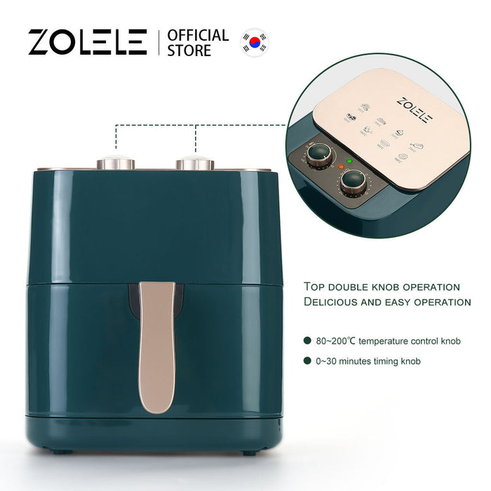 Zolele ZA002 مقلاة هوائية كهربائية سعة 6.5 لتر - أخضر