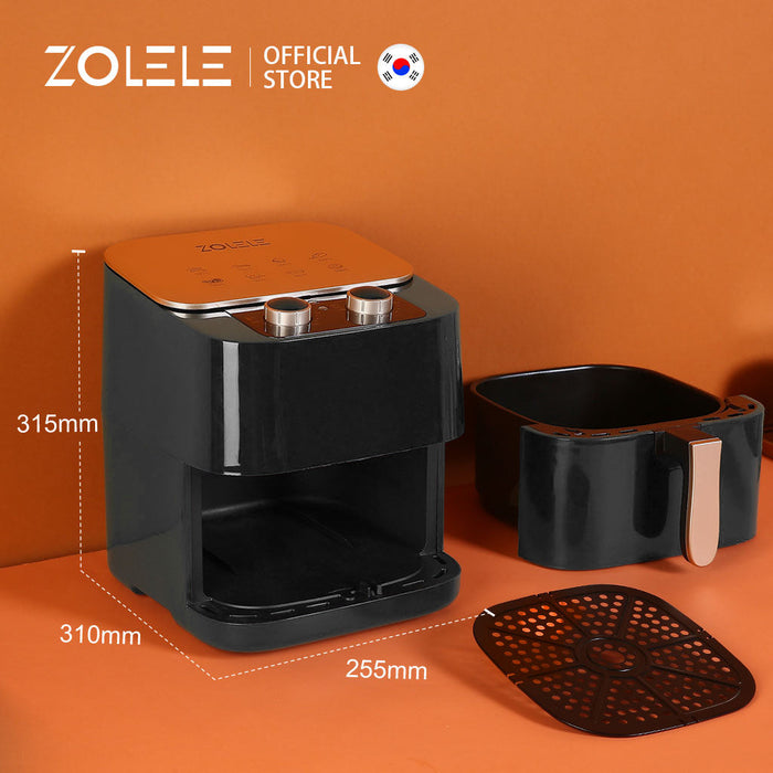 Zolele ZA002 مقلاة هوائية كهربائية سعة 6.5 لتر - أسود
