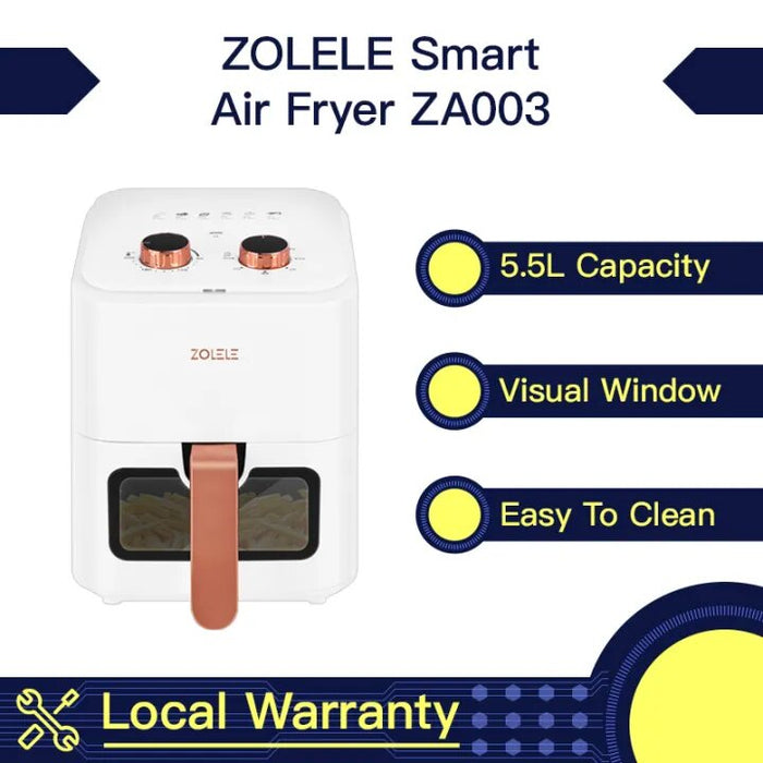 ZOLELE ZA003 空气炸锅 4.5L 大容量 1400W 功率 - 白色