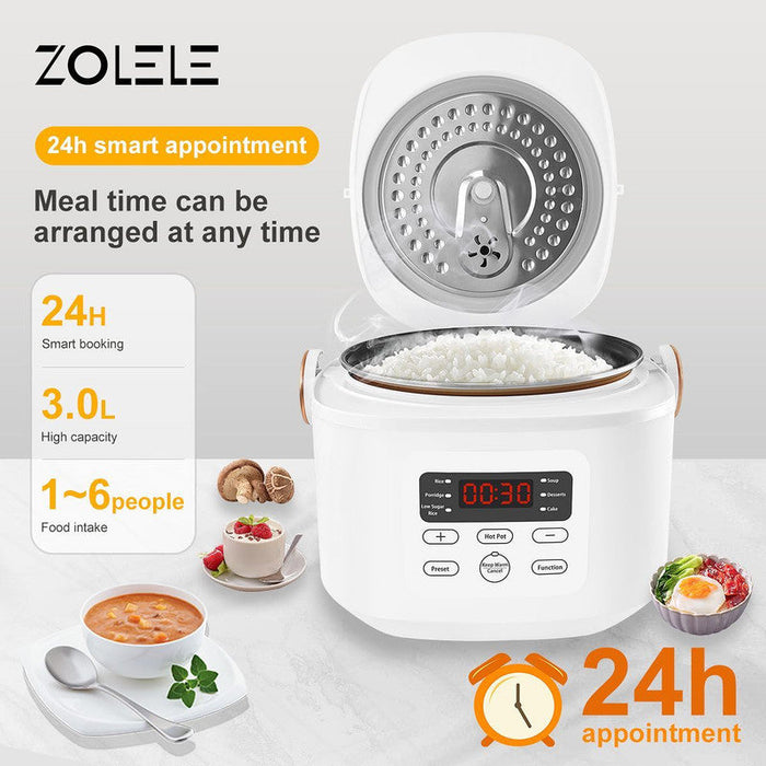 Cuiseur à riz électrique multifonctionnel Zolele ZB500 d'une capacité de 3 L - Blanc