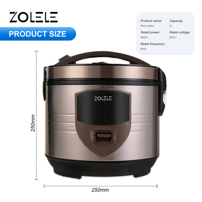 Zolele ZB501 电饭锅带蒸锅 3L - 棕色
