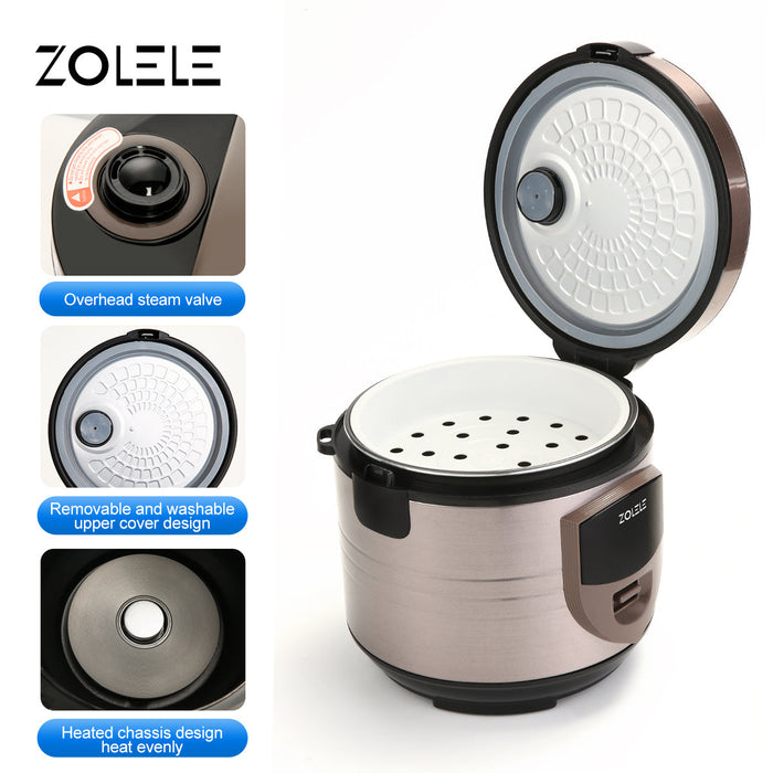 Cuiseur à riz électrique Zolele ZB501 avec cuiseur vapeur 3L - Marron