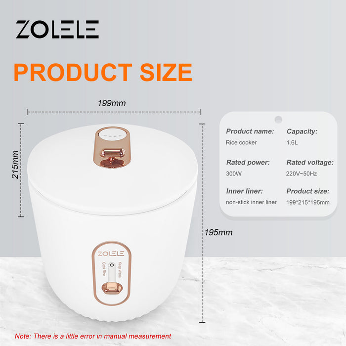 Cuiseur à riz électrique Zolele ZB502, capacité de 1,6 L
