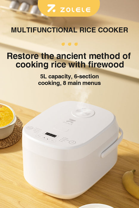 ZOLELE ZB600 Smart Rice Cooker 5L - White