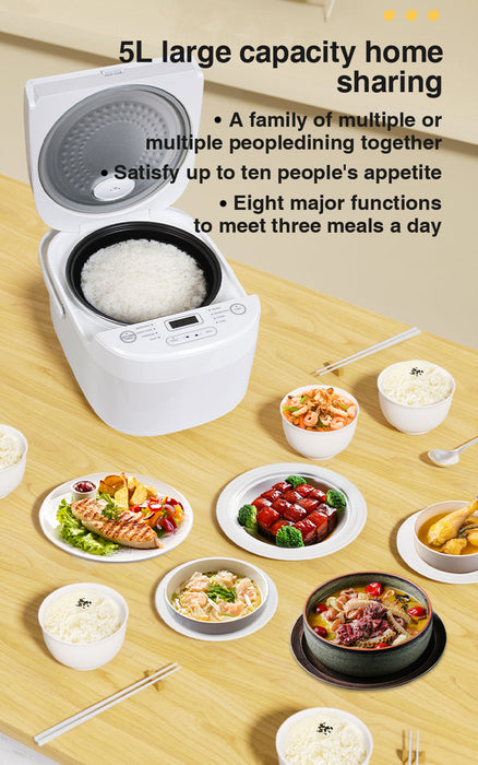 زوليلي ZB600 جهاز طهي الأرز الذكي 5 لتر - أبيض