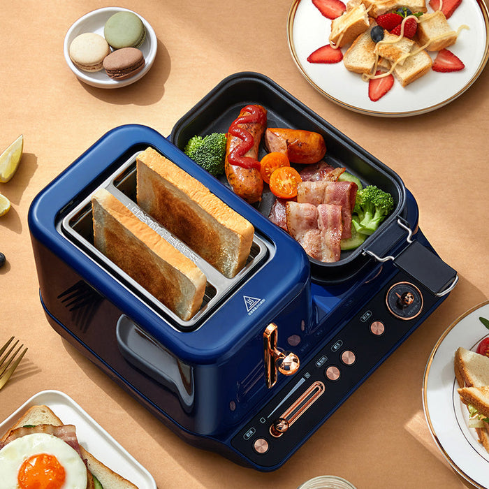 德尔玛 ZC10 三合一电动早餐机多功能-蓝色