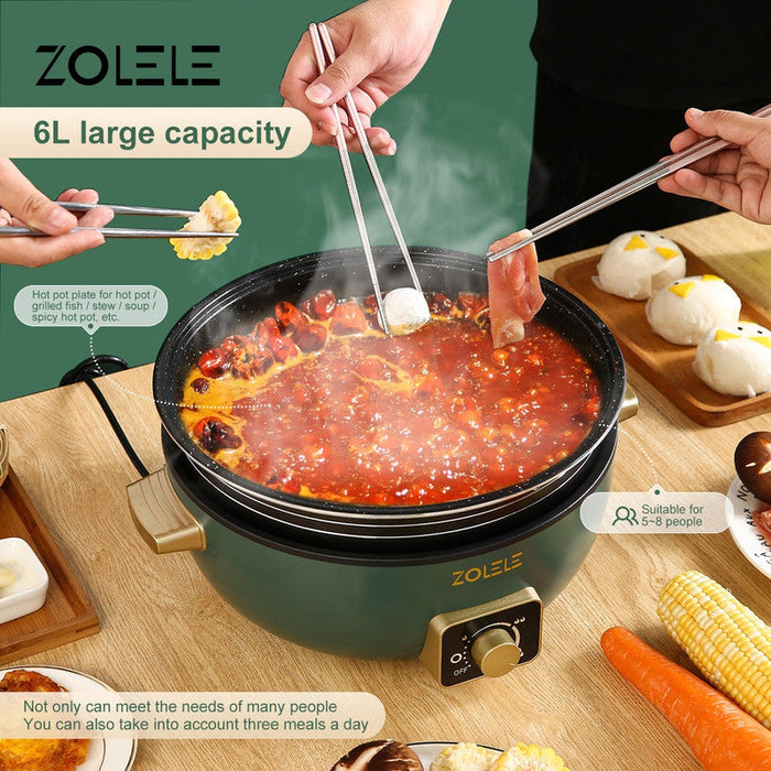 Zolele ZC300 多功能不粘涂层双锅 6L - 绿色
