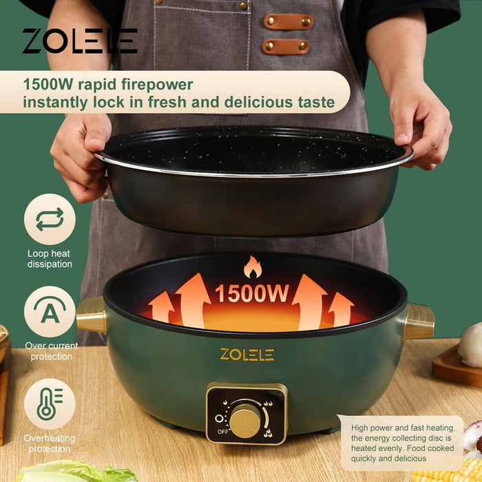 وعاء الطبخ الكهربائي المزدوج من زوليلي ZC300، سعة 6 لتر - أخضر