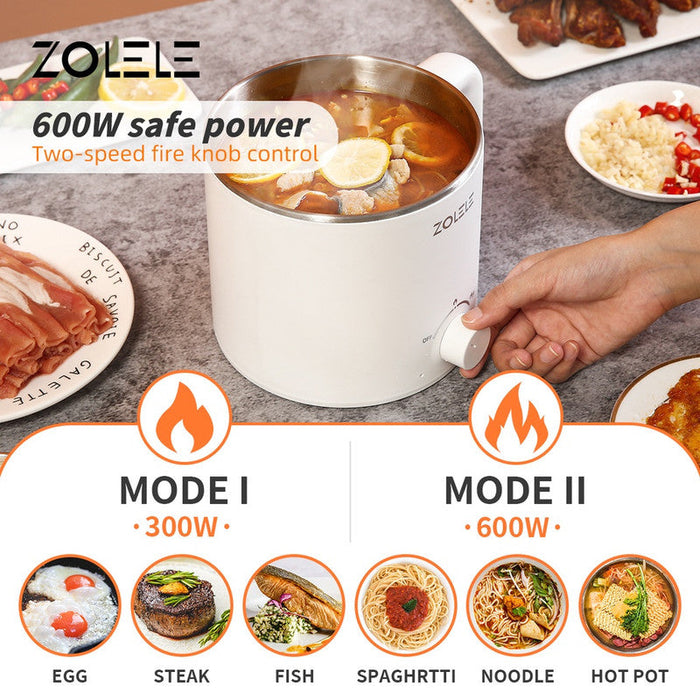 Zolele ZC301 Cuiseur électrique multifonctionnel avec 1,6 L - Blanc