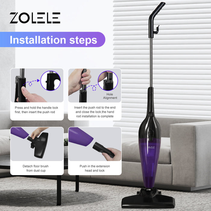 Zolele ZE001  2-In-1 Handheld Vacuum Cleaner - Purple
