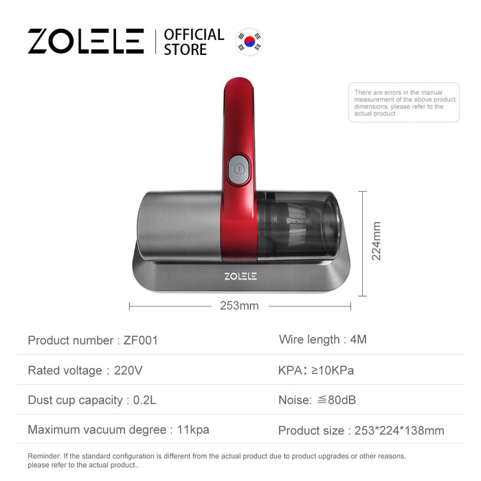 Zolele ZF001 Dust Mite Bed Vacuum Cleaner - Grey