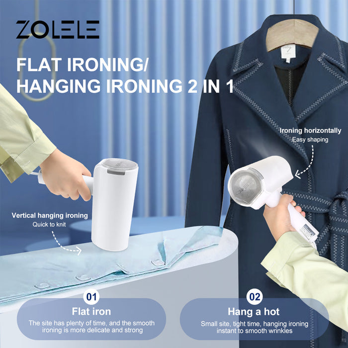 زوليلي ZG100 مكواة بخار للملابس قابلة للطي - ابيض