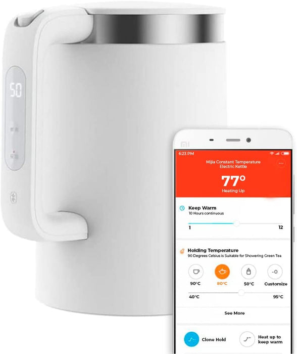 Chaudière à eau Mi Smart Electric Kettle Pro avec contrôle par application mobile | Capacité d'eau de 1,5 L | Bluetooth 4.0 - Blanc