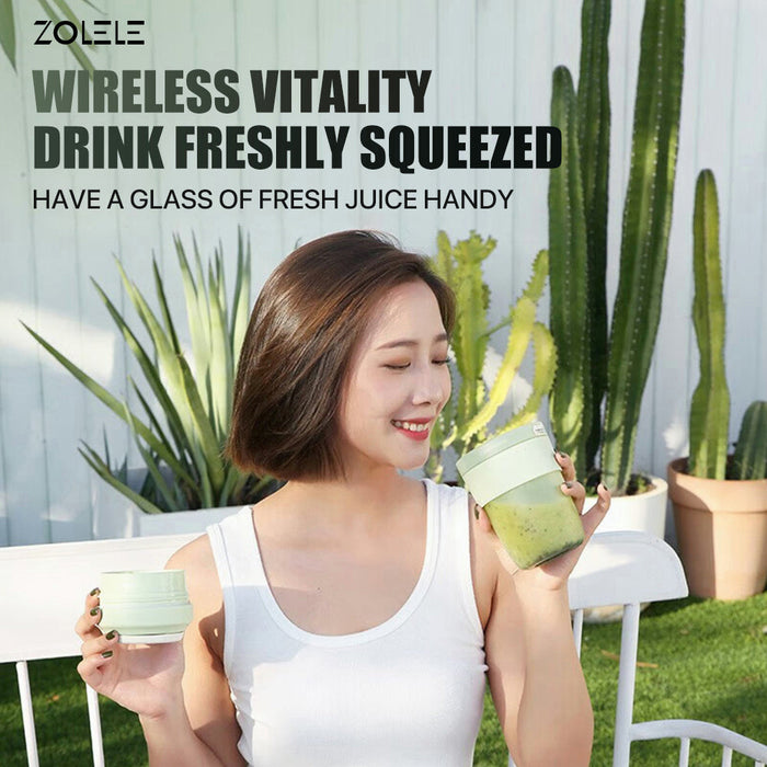 Zolele Zi102 便携式迷你榨汁机搅拌机 400ml - 绿色