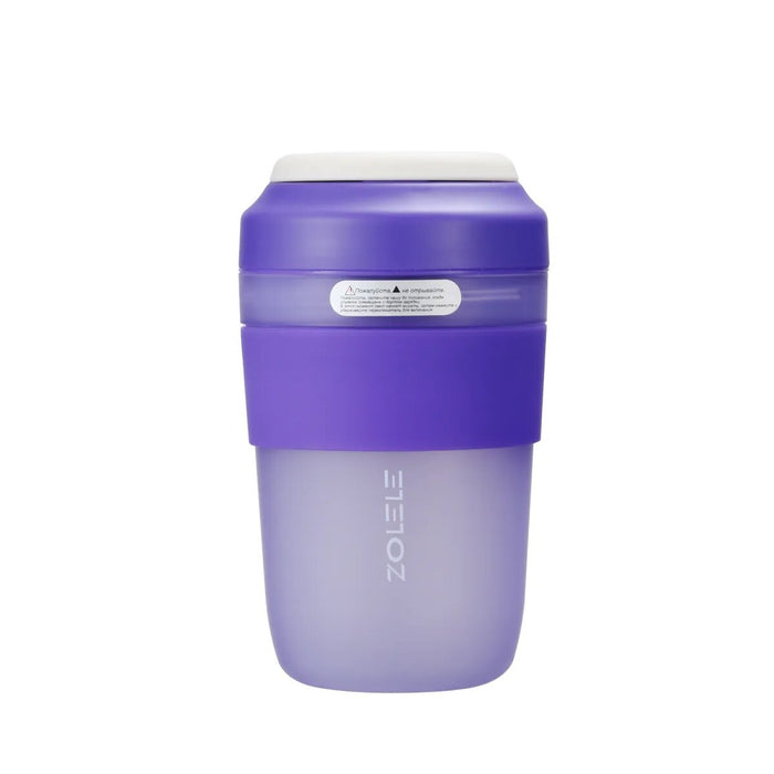 Zolele Zi102 便携式迷你榨汁机搅拌机 400ml 无线迷你榨汁机感应保护电源开关果汁机多功能饮水杯 1500mAh 电池 USB-C - 紫色